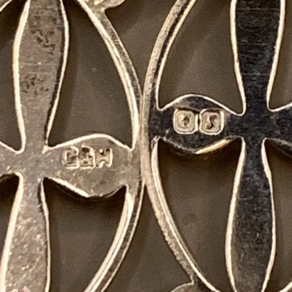 Vtg English Sterling Silver 925 Cross Link Bracelet Hallmarked J538